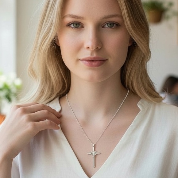 Jewelry - 925 Silver Cross Pendant and Necklace